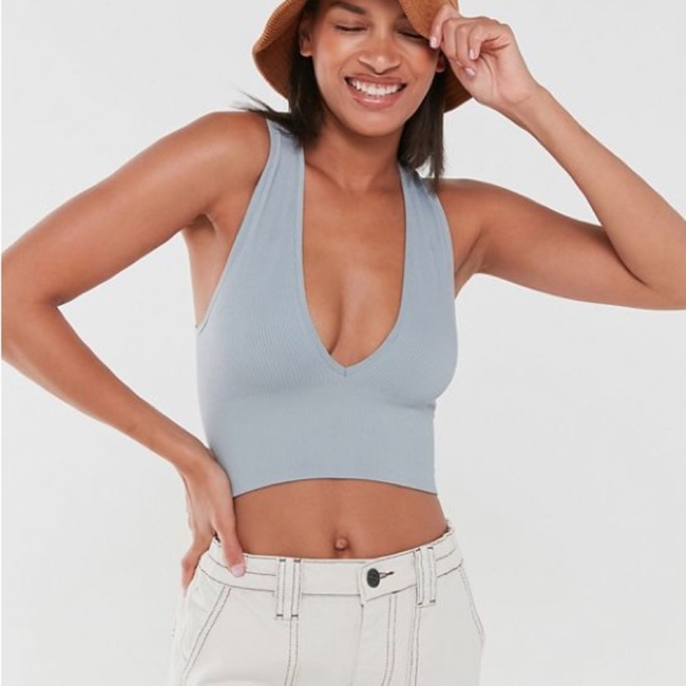 Urban Outfitters Plunge Cropped Tank Top